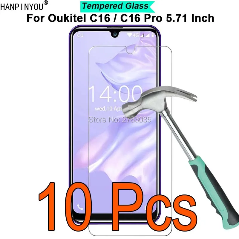 

10 шт./партия для Oukitel C16/C16 Pro 5,71 "9 H твердость 2.5D ультратонкая закаленная Защитная стеклянная пленка для экрана