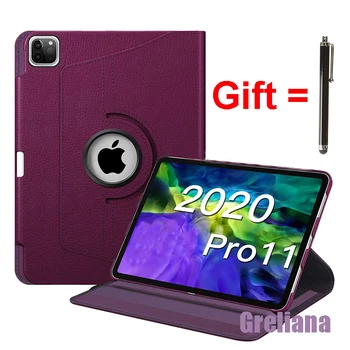 

Case for Apple iPad pro 11 Case 2020 A2228 A2068 A2230 2nd 360 Degree Rotating Leather Smart Sleep Auto Awake Cover Funda Coque