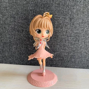 

1pc Japanese Anime Card Captor Sakura Pink Skirt Model Desktop Decor Action Figure Toys for Kids Girl Cake Decor Gift