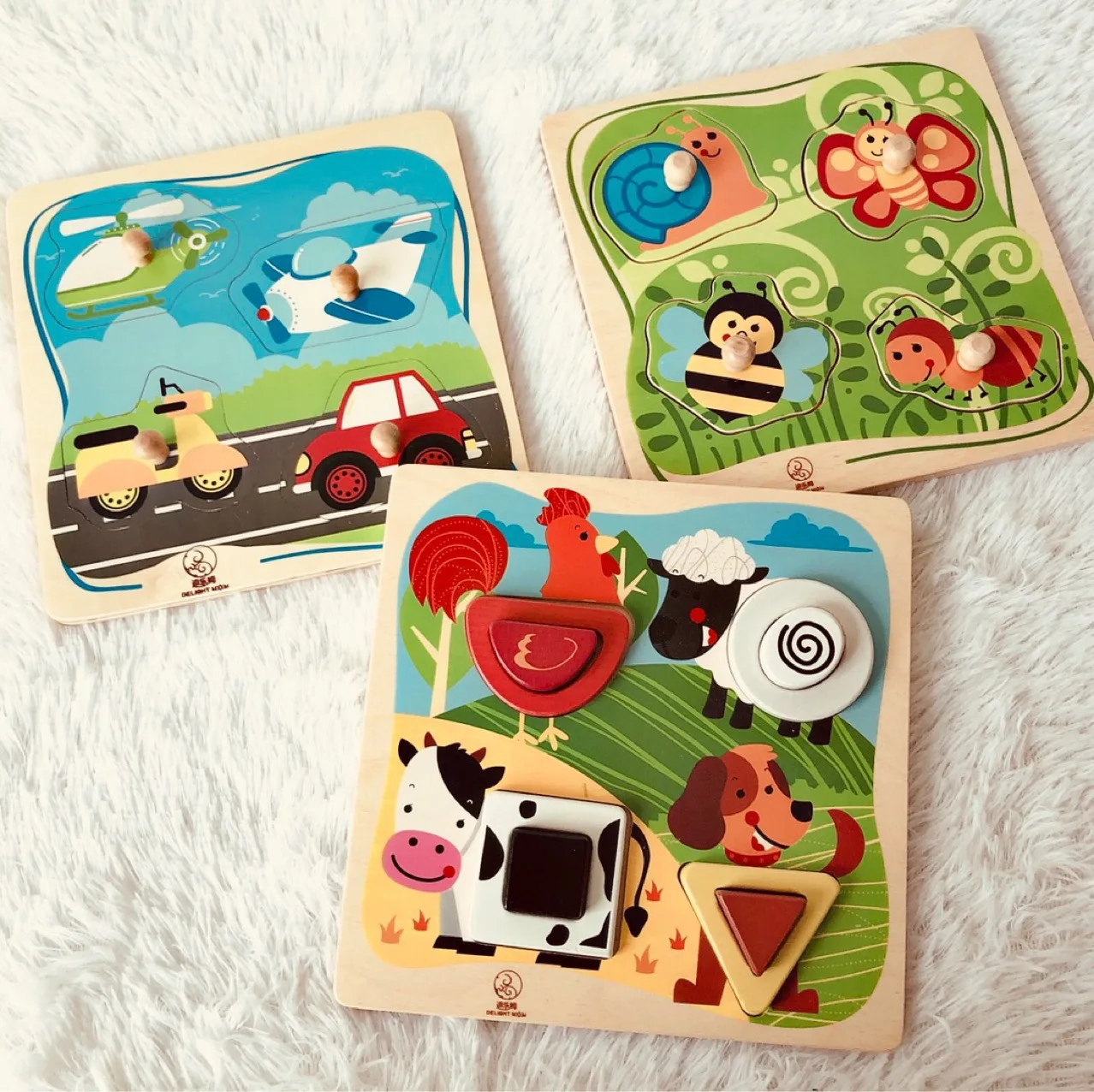 

Meadows, Large Pieces Jigsaw Puzzle Traffic Insect Children GIRL'S And BOY'S 12-18 Months Hand-Eye Coordination BEEKING Toy