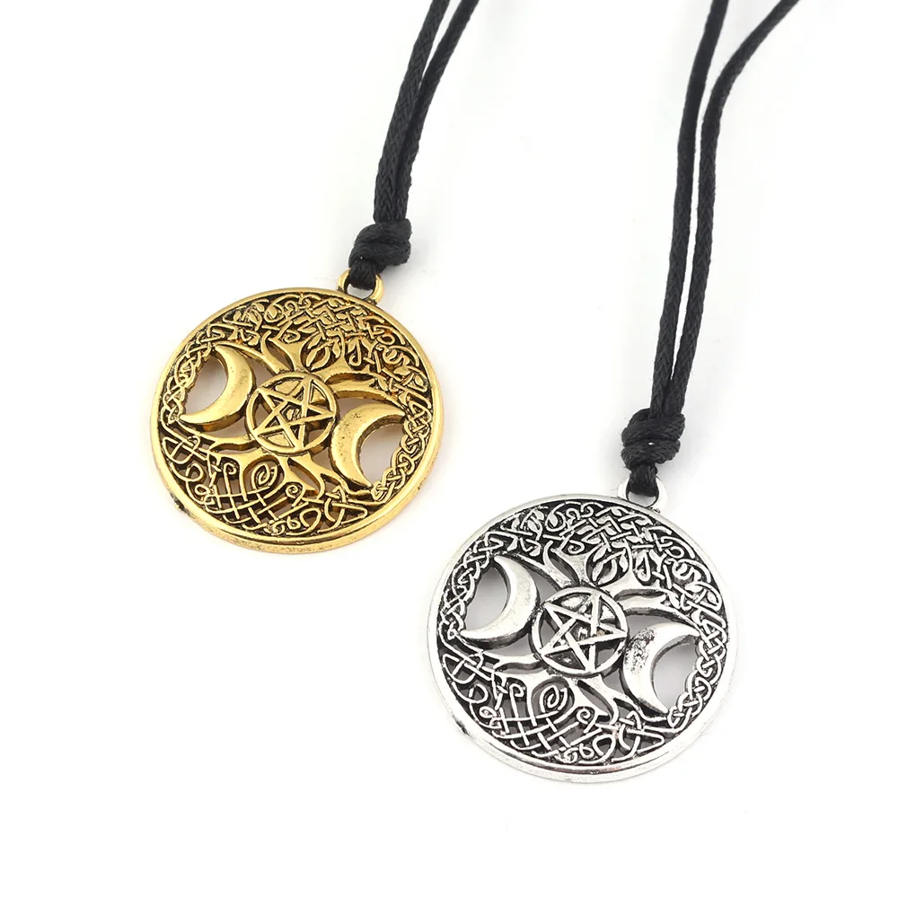 

Tree of Life Necklace Northern European-Style Pirate Girl'S Charm Five-pointed Star Moon Necklace Pendant Small