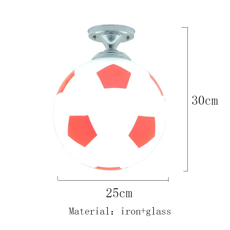 Современный потолочный светильник s арт-деко стеклянный футбольный подвесной потолочный светильник для спальни фойе кухонное приспособление светильник для детской комнаты блеск - Цвет корпуса: Football Red