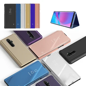 

For Xiaomi Redmi 8 8A Note 8 Pro 8T Case Clear Leather Flip Stand Cover Case For Xiaomi Mi Note 10 Pro Shockproof Fundas Fundas