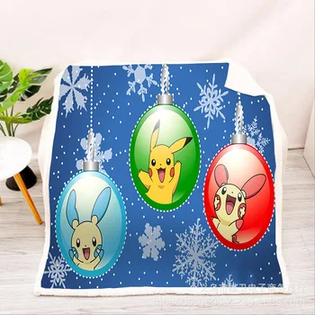 

Anime pokemon pattern Blanket 3D full printed Wearable Blanket Adults/kids Fleece Blanket drop shippng style -2