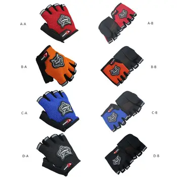 

Adult Kid Half Finger Cycling Gloves Non-Slip Breathable Mesh Cloth Fox Pattern Motorcycle Bicycle Fingerless Short Sport Mitten