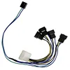 Sleeved PWM Fan Extension Power Splitter Cable,Connector 4 Pin Molex / SATA to 3 4 5 6 4Pin Fan Spliter 4 Motherboard PWM Header ► Photo 2/6