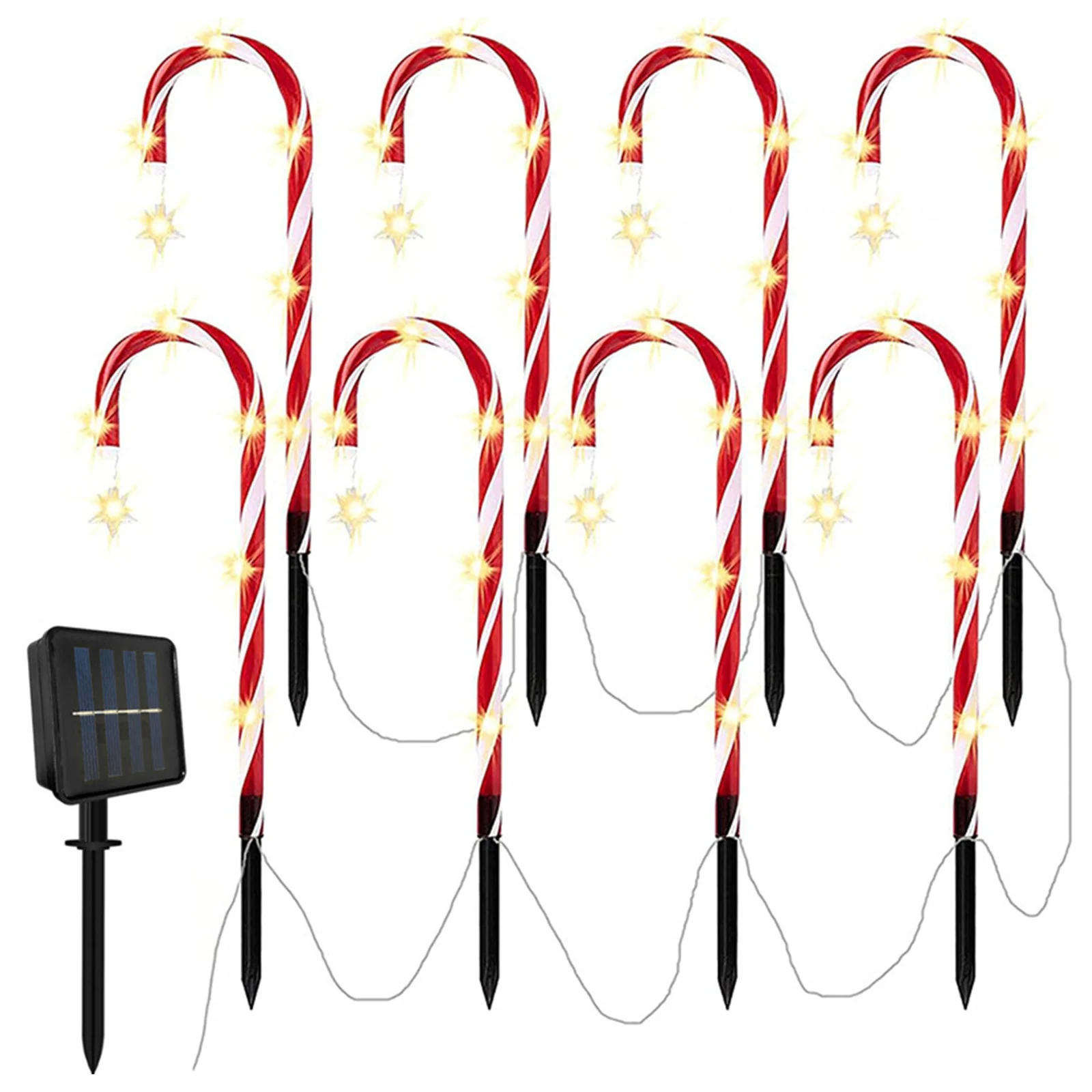 solar torch lights Christmas Candy Cane LED Solar Lights 8 Modes Outdoors Waterproof Pathway Solar Lamp with Star for Garden Christmas Decoration led solar garden lights