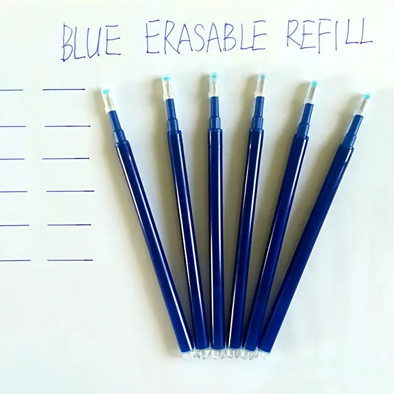 6PCS Blue Erasable Pen Refill 0.7mm Erasable Gel Pen Erasable Refill Stationery Pen Multicolor Friction Pen For School Writing