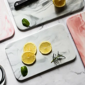 

Marble Serving Tray Tableware Cookware Dinner Steak Pizza Plate Dinnerware Breakfast Dish Chopping Board