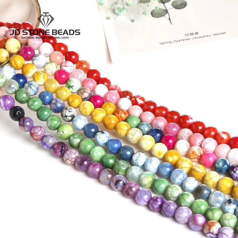 

8 Colors Natural Fire Agate beads 6 8 10 12mm Pick Size for Jewelry Making Bracelets Design Beads Accessorise