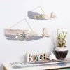 Creative Retro Mediterranean Log Color Whale Ocean Beach Marine Style Ornaments Decorative Home Wall Window Pendant Wooden Deco 1