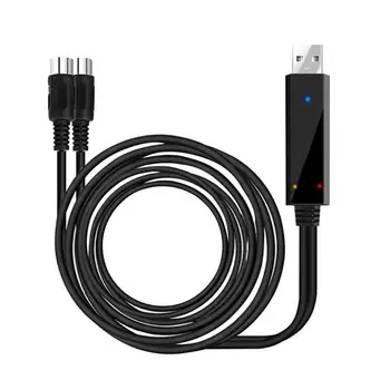 

2 Meters Length Keyboard Recording Editing Cable Electric Piano Converter Cable USB to Midi Line Black