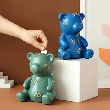 

Cute Creative Kids Gift Piggy Bank Coin Box Teddy Bear Money Box Bear Doll Secret Storage Money Box Home Decoration 2020 New