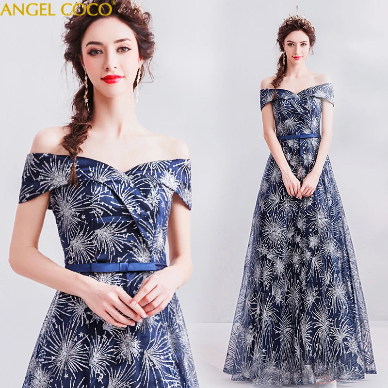 

Maternity Dress Off the shoulder Sequin Evening Gown Long Paragraph Bridal Dress Fashion Party Temperament Elegant Prom Gowns