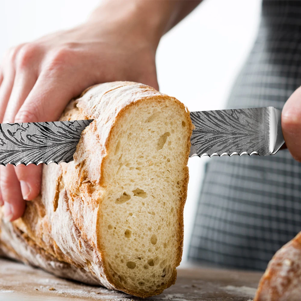Высококачественные кухонные ножи шеф повара лазерные Дамасские вены Santoku острый