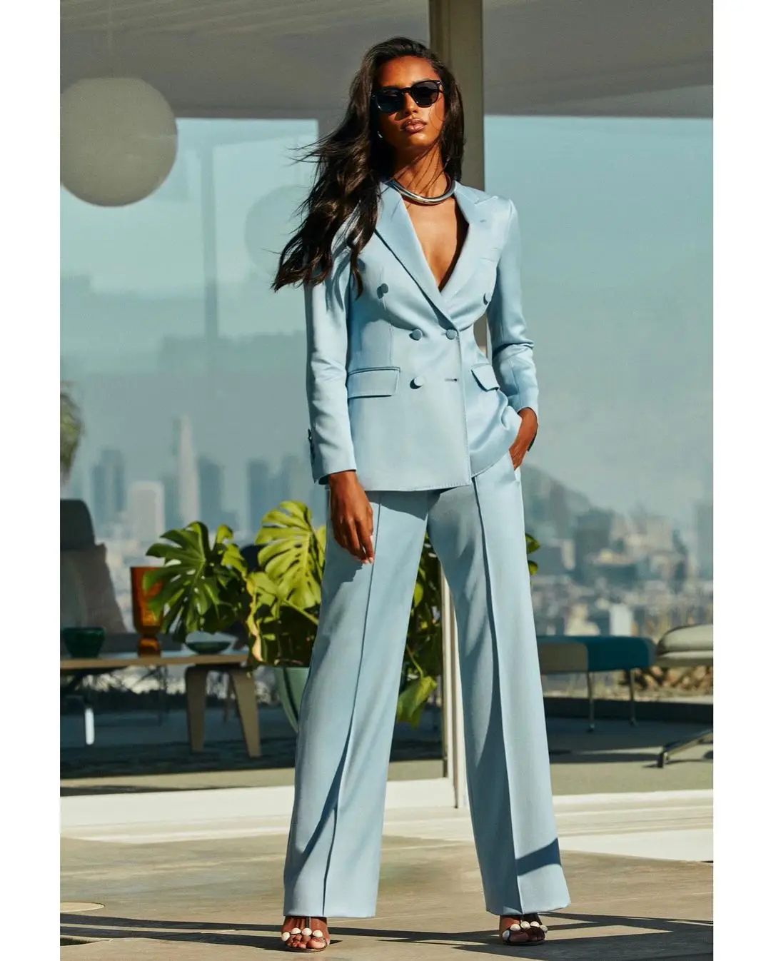 Summer Fashion Street Women Pant Suits Leisure Loose Blazer Suit Ladies Prom Party Wedding Outfit (Jacket+Pants)