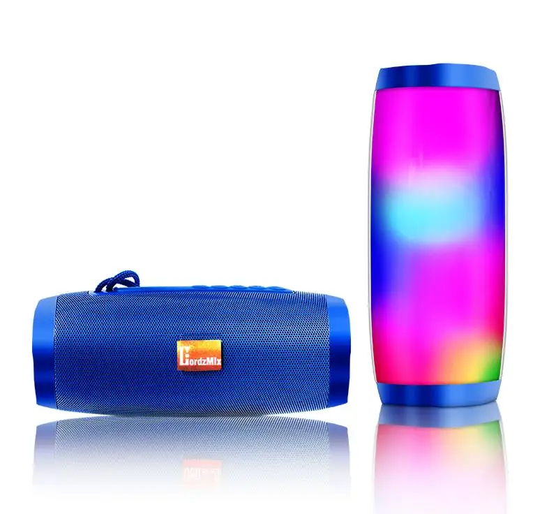 Водонепроницаемый Bluetooth беспроводной динамик светодиодный светильник спортивный громкий динамик музыкальная колонка с TF MP3-плеер для телефона huawei luzzmix - Цвет: Синий