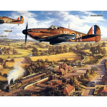 

Frame war airplane Diy Painting By Numbers For Adults Canvas By Numbers Landscape Acrylic Wall Painting For Home Arts