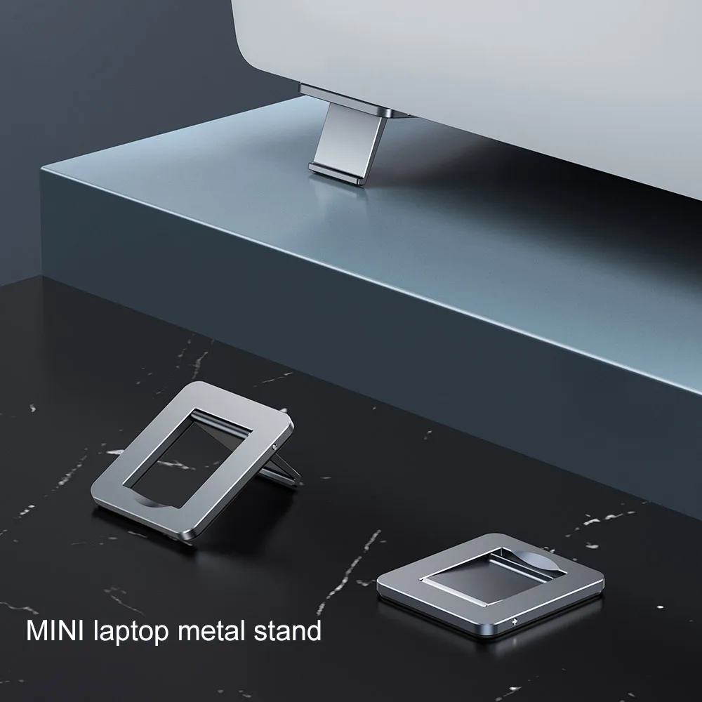 Billede af Mini Portable Invisible Laptop Metal Holder Adjustable Cooling Stand Foldable Multifunctional Holder 1Pair for Laptop Notebook