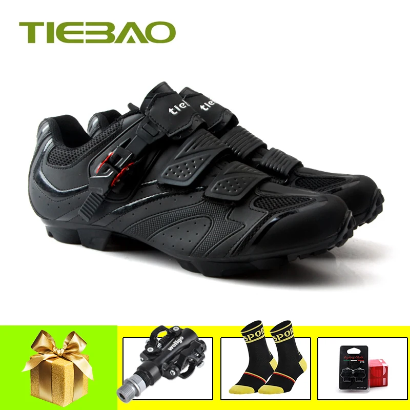 pedals for 1413 B Tiebao велосипедная обувь sapatilha ciclismo mtb Мужская и женская самоблокирующаяся велосипедная обувь pedales для езды на горном велосипеде MTB велосипедная обувь - Цвет: pedals for 1413 B