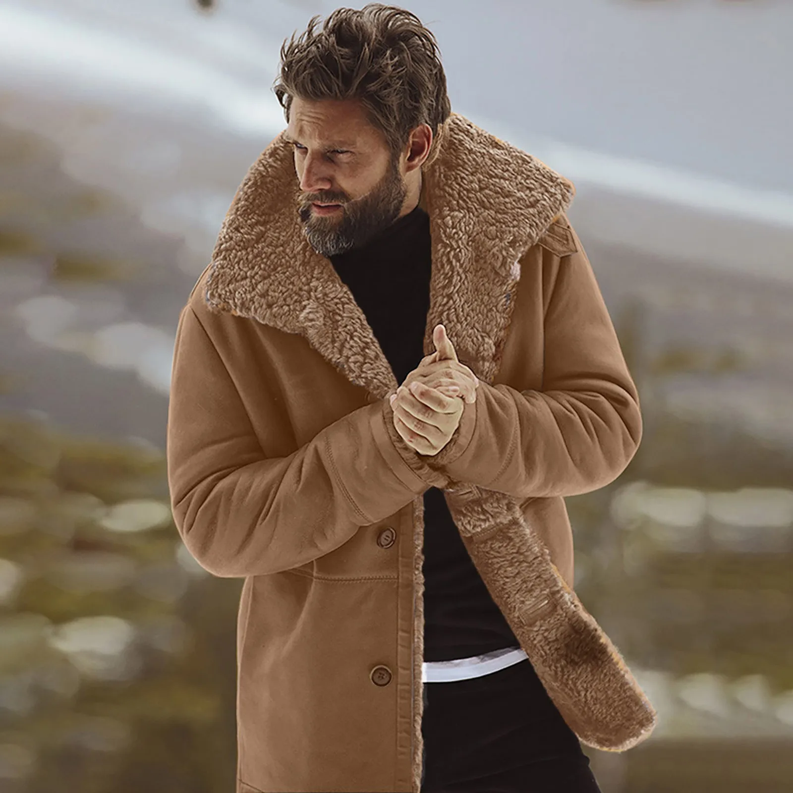 Giacca in pile uomo cappotto caldo invernale foderato in lana giacca  addensata cappotto sportivo Casual abbigliamento moda uomo giacca Sherpa -  AliExpress