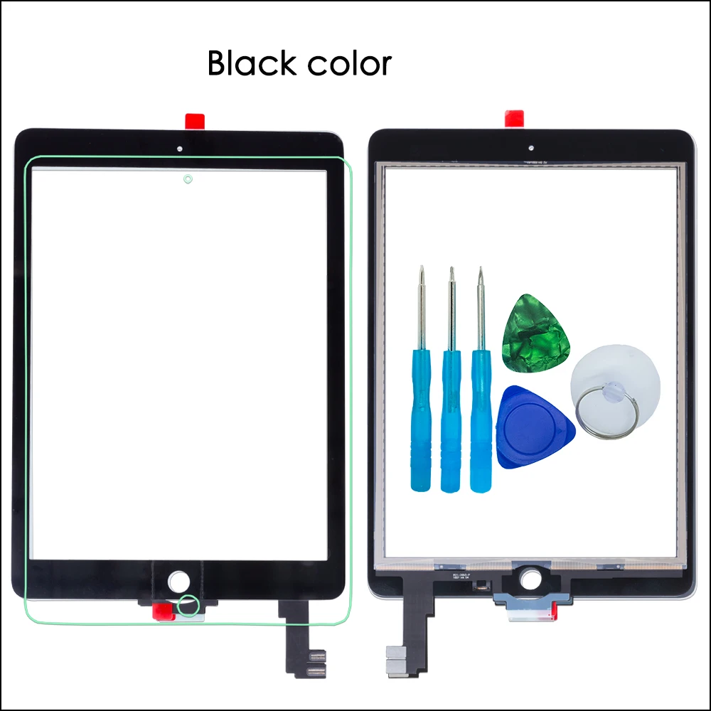 iPad Touch Screen Glass Digitizer Flex Cable A1567 A1566 Free Tools Tempered Glass For iPad Air 2
