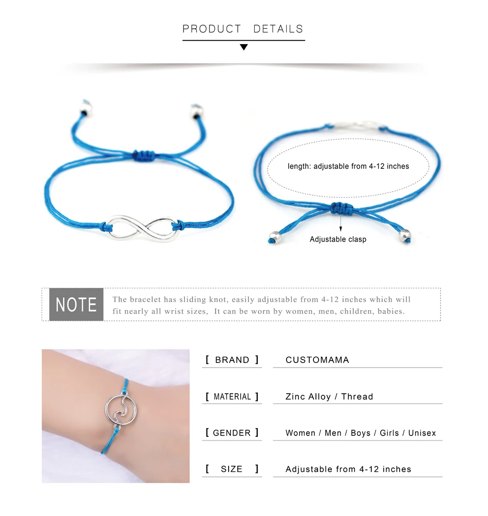 Ocean Wave Beach Adjustable Bracelets Conch Shells Octopus Mermaid Women Men Unisex Fashion Jewelry Summer Gift Drop Shipping