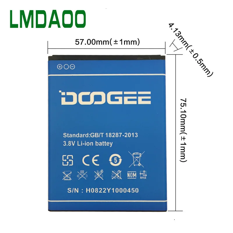

1pcs New Battery For DOOGEE Y100 Y-100 Y 100 For DOOGEE Valencia 2 Y100 Pro 3.8V 2200mAh Phone Rechargeable Batteria Top Quality
