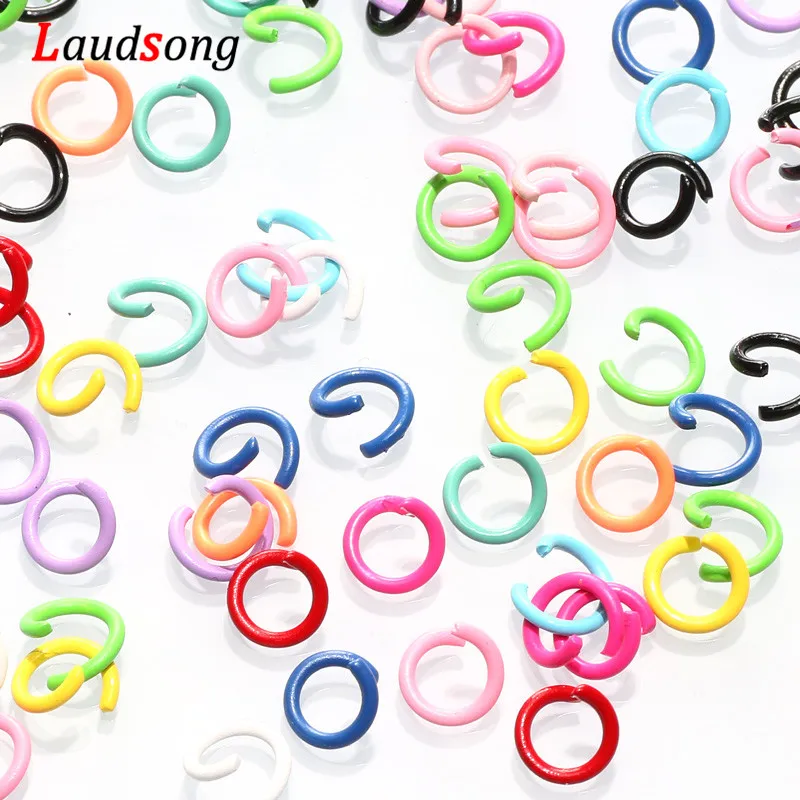 100pcs/lot 1.2x8mm Colorful Metal Open Single Loops Jump Rings  Split Ring For Jewelry Making Findings DIY Accessories Supplies