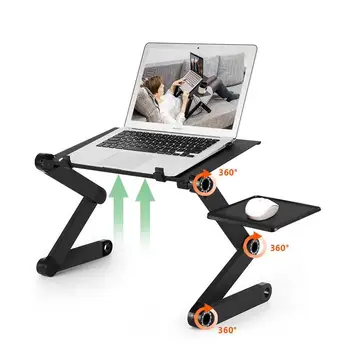 Two Fan Laptop Desks Portable Adjustable Foldable Laptop Notebook Lap PC Folding Desk Table Vented Stand Bed Tray 1
