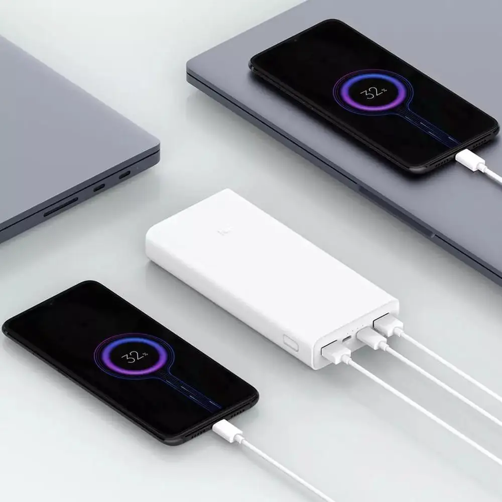 Original Xiaomi cargador portátil 3 20000mAh soporte QC3.0 Dual USB tipo C mi banco de batería exte