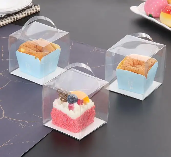 

50Pcs Transparent Clear Gift Candy Box Square PVC Chocolate Bags Boxes Christmas gift box Wedding Favor Party Event Decoration