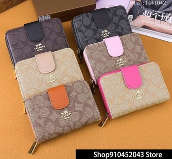 

Luxury Designer Brand COACH Wallet women Purses High Quality Black Brown Bifold Wallet Zipper Coin Purse Wallets CO179