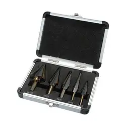 Mèches de perçage de trous avec boîtier en aluminium, forets de remplacement en acier à grande vitesse pour le travail du métal et du bois 5 pièces/ensemble 