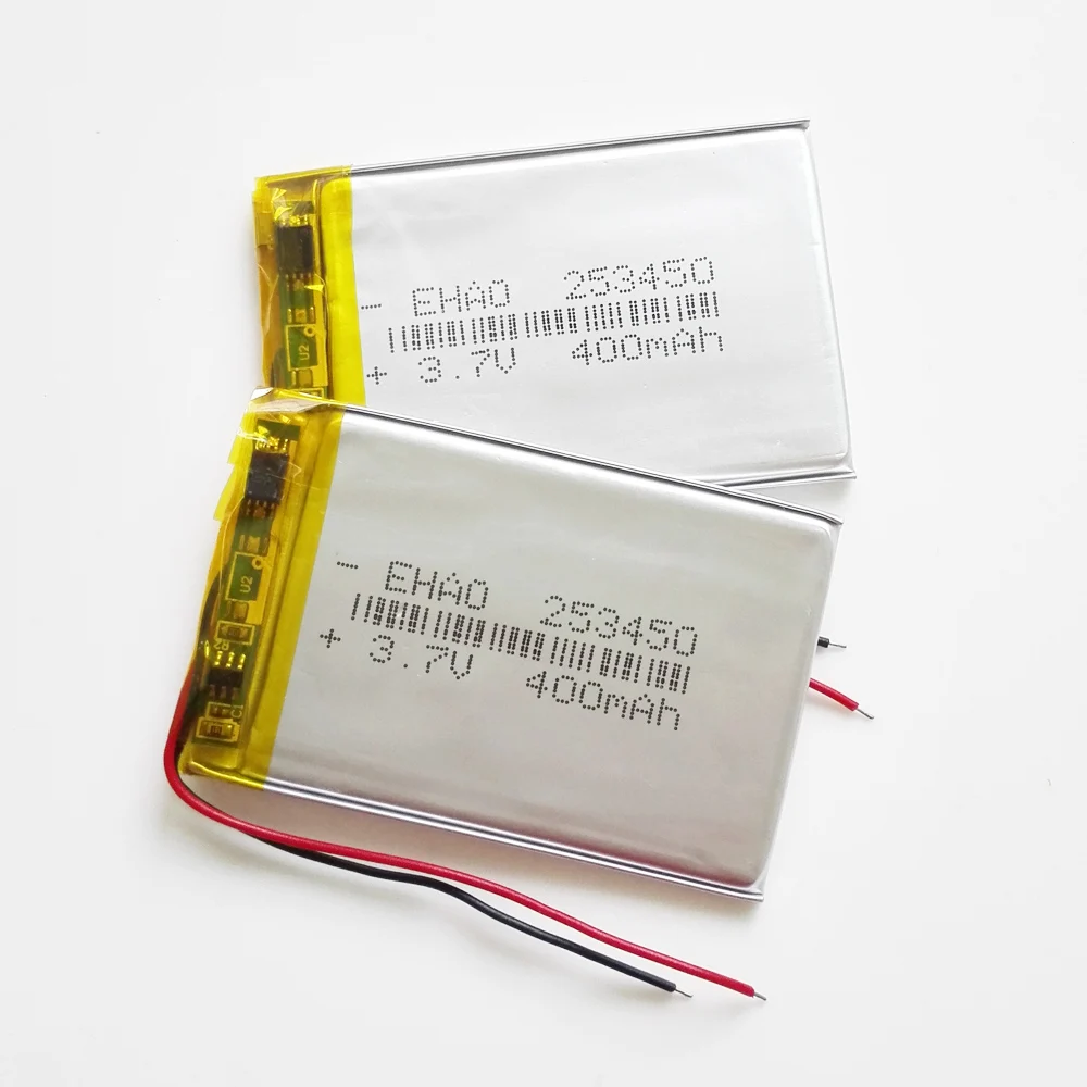 EHAO 253450 3 7 В 400 мАч ультра тонкий литий полимерный аккумулятор для Mp3 GPS смарт часов