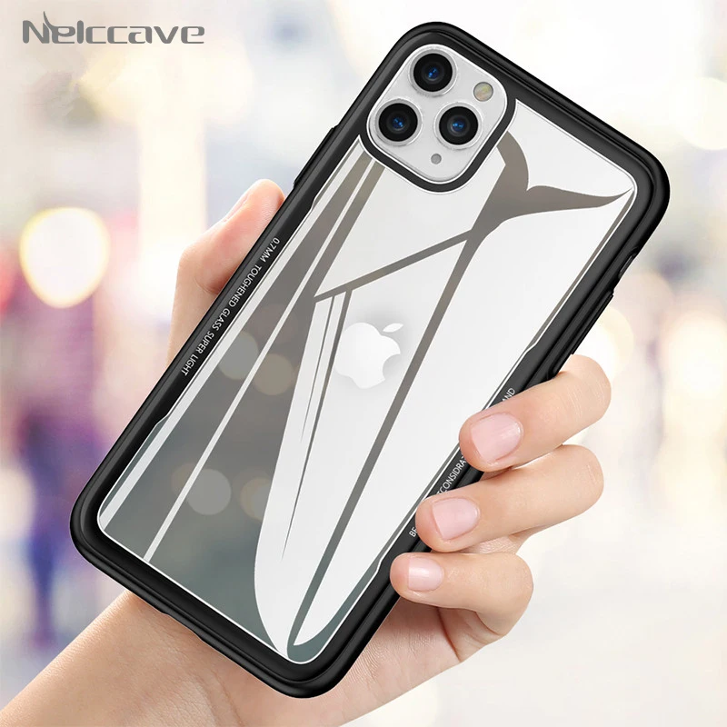 Акриловый модный прозрачный однотонный чехол для телефона iPhone 11 Pro XS Max XR X 8 7 6 Plus