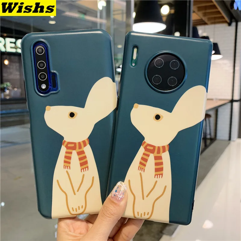 

Cute Cartoon Rabbit Soft IMD Phone Case For Huawei P40 Pro P30 Pro P20 Pro Mate 30 Pro Mate 20 Pro Mate 20X Nova 6 5 5i 5Pro