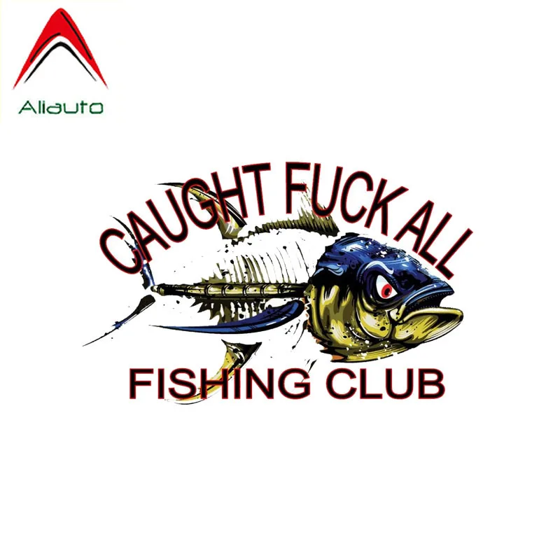 Aliauto Creative Car Sticker Funny Caught All Fishing Club Decal Accessories PVC for Nissan Suzuki Peugeot Skoda Volvo 15cm*9cm |