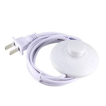 

uxcell Inline Latching Foot Pedal Push Button Switch, Round Lamp Foot Control ON/Off Footswitch with 1.8M Wire US Plug White