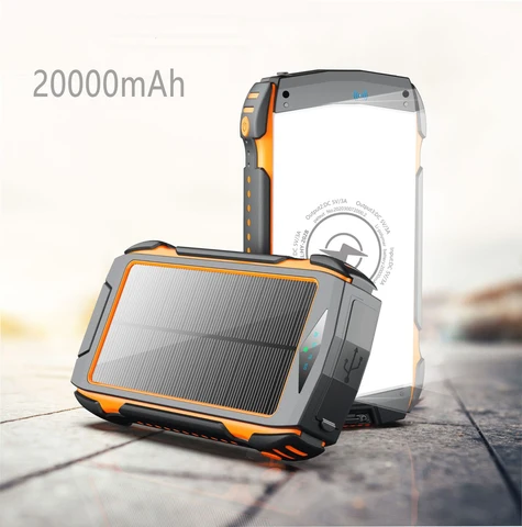 Chargeur solaire sans fil 18W PD 100000mAh, batterie externe, charge rapide, pour Xiaomi, iPhone