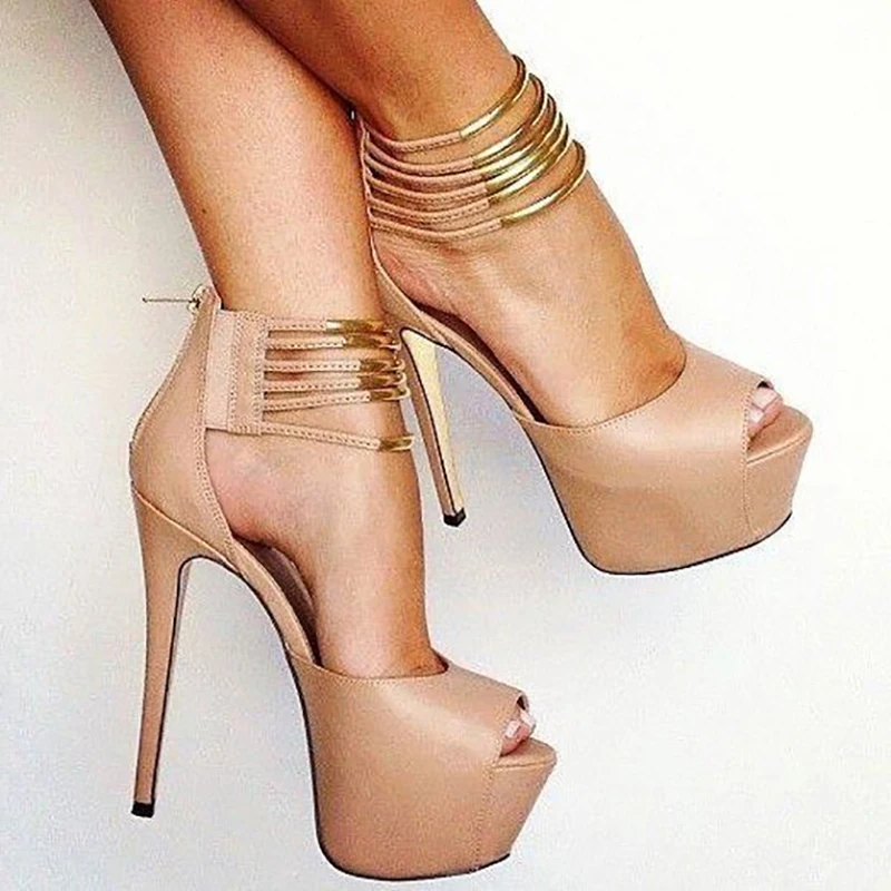 

2019 New Customized Ladies High Heel Pumps D'orsay Style Platform Dress Shoes Ankle Straps Fashion Evening Dance Shoes 244D