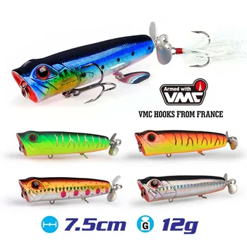 

Topwater Hard Fishing Lure Floating Pencil Spinner bait Whopper Plopper spoon life-like Spinner Bait VMC Hooks with Propeller