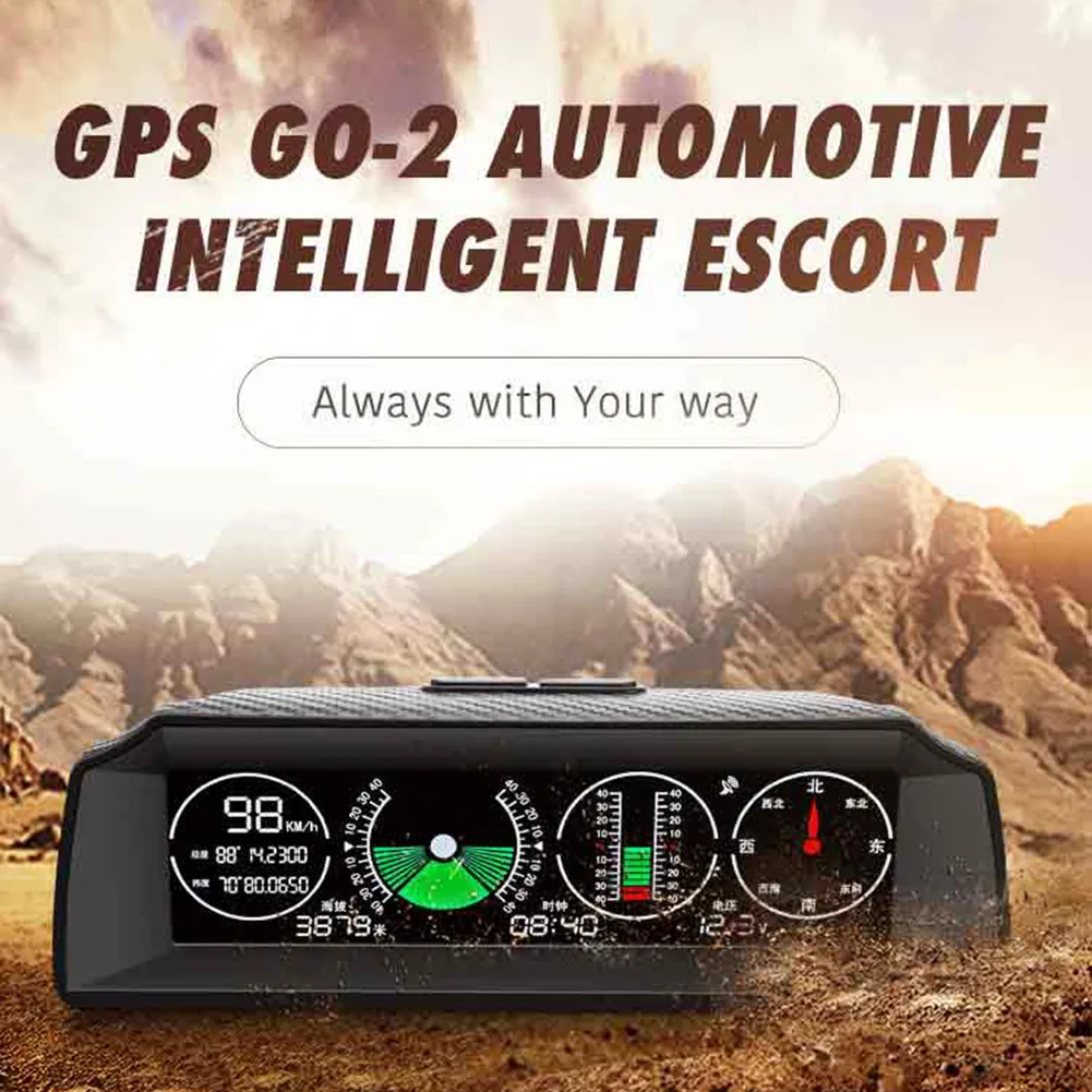 

GPS Speedometer Car Head UP Display HUD Multifunction Digital Speed Digital Inclinometer Tilt Gauge Speed Display