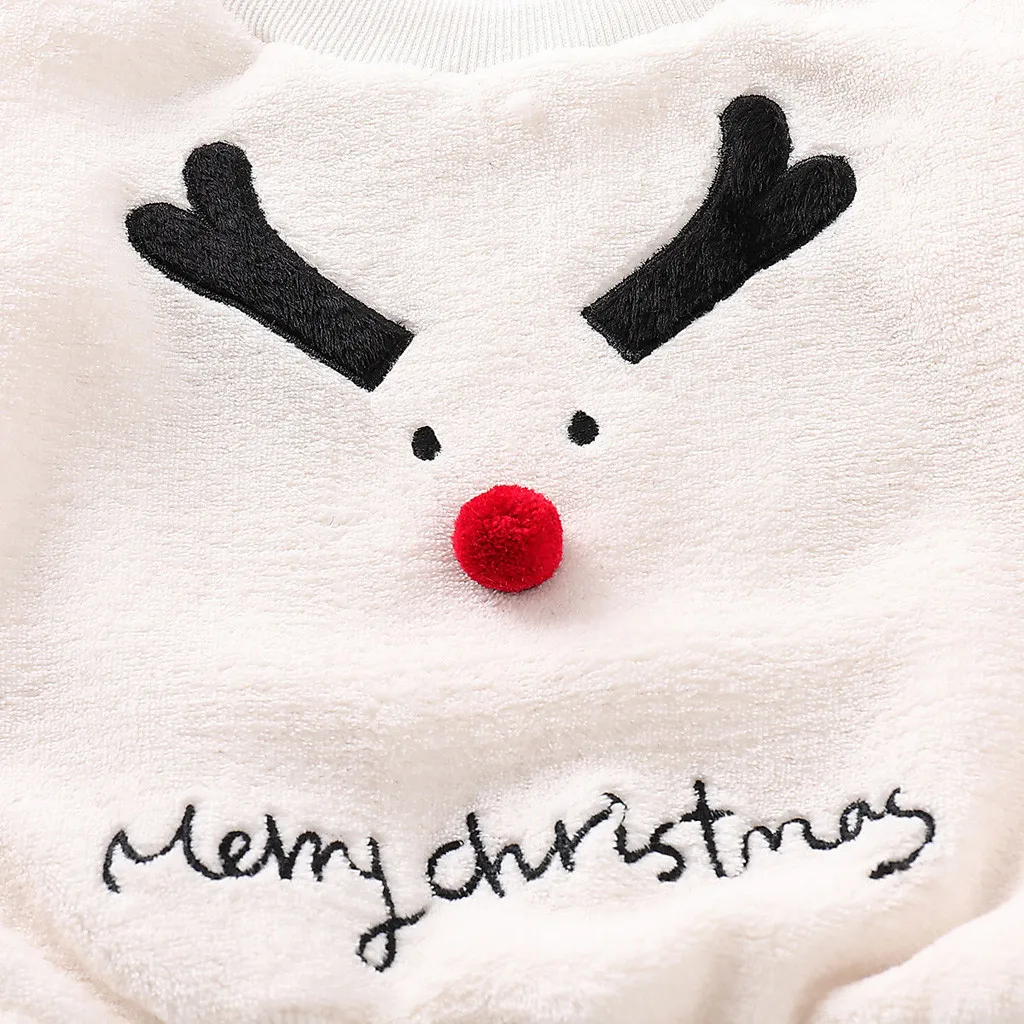 Рождественский детский комплект; Рождественский костюм для маленьких мальчиков и девочек; фуфайки с оленями; штаны; Спортивный костюм; зимняя Рождественская одежда
