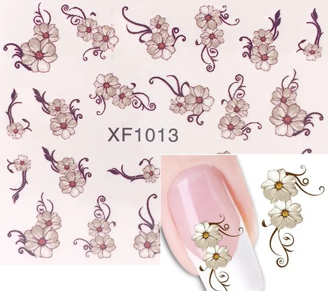 Комплект из 3 предметов, для художественного оформления ногтей Nail Art Типсы, наклейки на ногти ногтей форма бахрома направляющие Стикеры "сделай сам" Французский маникюр - Цвет: XF1013