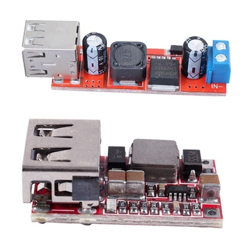 

6-24V 12V/24V to 5V 3A Car USB Charger Module DC Buck Step Down Converter DIY Red & Dual USB 9V/12V/24V/36V to 5V Converter DC-D