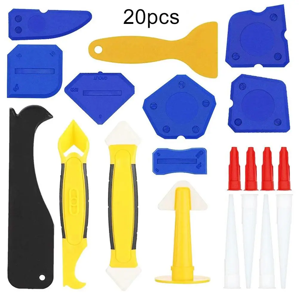 

20Pcs Caulk Nozzle Scraper Clean Tile Brick Sealant Remover Caulking Manual Tool