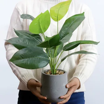 

Simulation Turtle Back Leaf Vase Flowerpot Desktop Flower Pots Decor Green Plants Bonsai Fake Flower Ornaments Home Decoration