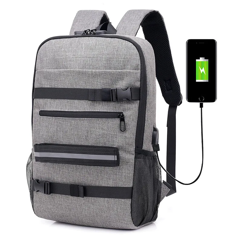 

New Style Men's Doubles Shoulder Bag Anti-Theft Password Lock USB Charging Business Casual Large Capacity Waterproof Computer Mi