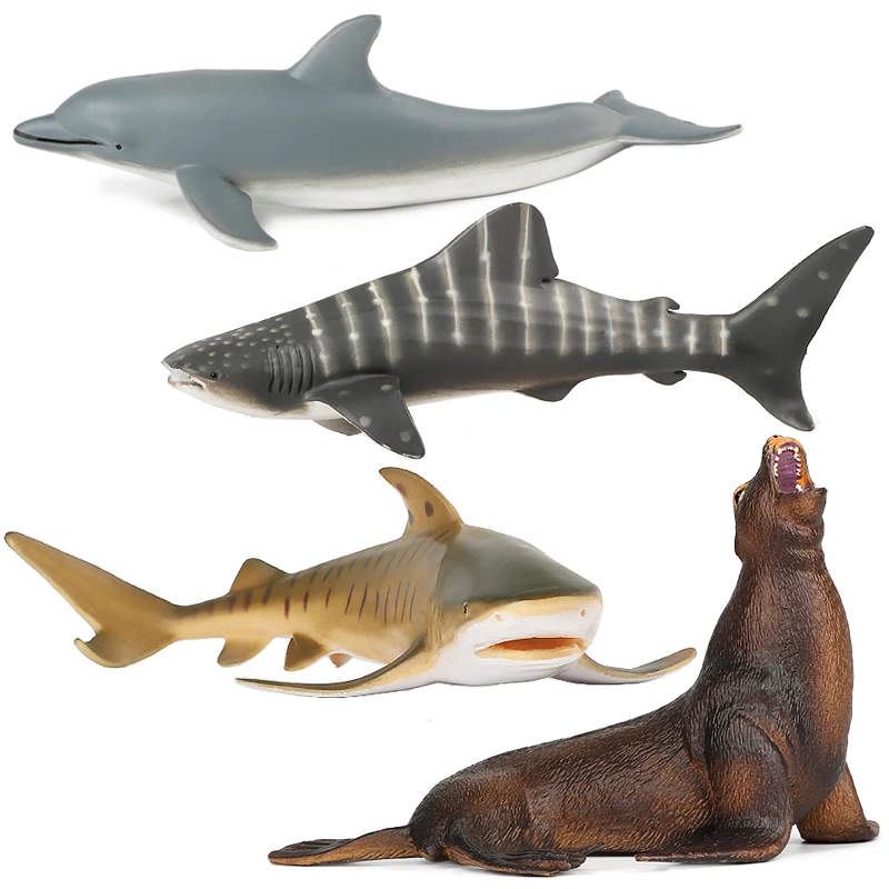 

Simulation Marine Animal Model Shark Dolphin Turtle Walrus Sea Lion Solid Toy Child Birthday Gift Figure Model